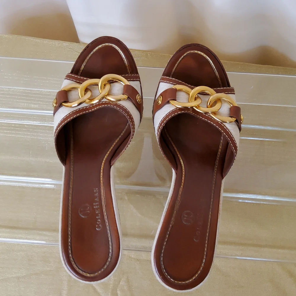 Cole Haan Slides with Chain Detail - Picture 9 of 14